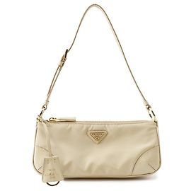 Prada Triangle Nylon Shoulder Bag Beige