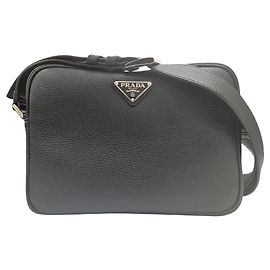 Prada Vitello Leather Shoulder Bag Black