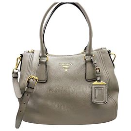 PRADA Vitello Phoenix Leather Handbag Grey