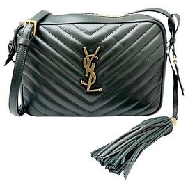 Bolsa de ombro Lou Camera em couro acolchoado Saint Laurent Verde