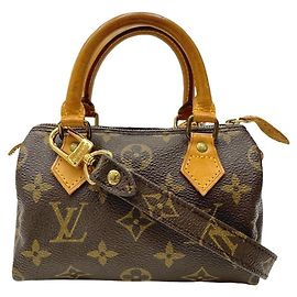 Sac à main Louis Vuitton Mini Speedy Monogram Canvas Marron