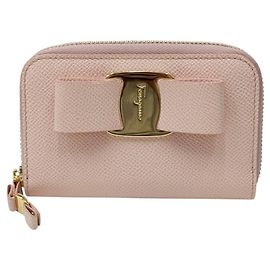 Carteira de moedas rosa claro Salvatore Ferragamo Rosa