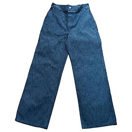 Autre Marque Façon Jacmin Wide-Leg Blue Japanese Denim Trousers Blue