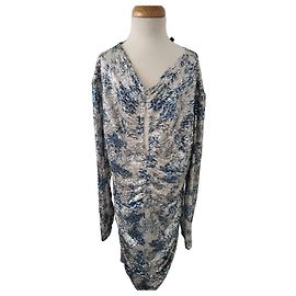 Maje Blue and Silver Sequin Dress Silvery Blue Other