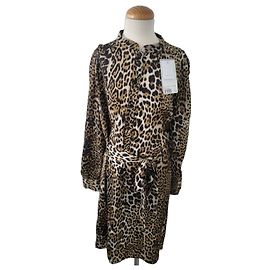 Robe Zadig & Voltaire en satin léopard Marron Noir Imprimé léopard