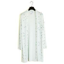 Chanel 1999 Gilet long Veste FR40 Precious Green Blue Long Cardigan UK12 US8 Blau Grün