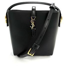 Mini borsa a secchiello LE 37 in agnello nero Saint Laurent Nero