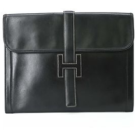 Hermès Hermes Jige GM Clutch Bag Black