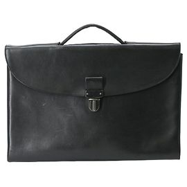 Bottega Veneta Leather Document Case Handbag for Men Black