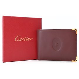 Cartier Must Line Bi-fold Wallet Dark red