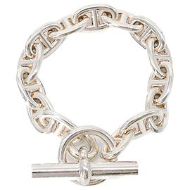 Hermès HERMES Chaine d'Ancre MM Pulsera de Charms Plata