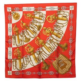 Hermès Lenço/Cachecol Hermes Carre 90 Cliquetis Branco Vermelho