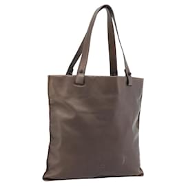 LOEWE Tote Bag Leather Bronze Auth bs36630 Bronze