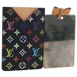 LOUIS VUITTON Monogram Multicolor Etui Hand Mirror Black M92651 LV Auth 194718V Black