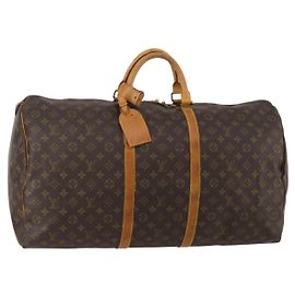 LOUIS VUITTON Monogram Keepall 60 Boston Bag M41422 LV Auth 192005 Monogramma