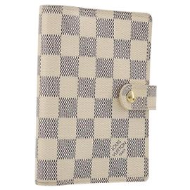 LOUIS VUITTON Damier Azur Agenda PM Day Planner Cover R20706 LV Auth BA14613V Other