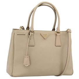 Sac à main PRADA Galleria Safiano 2way Beige Gold Auth 194655A Beige Doré