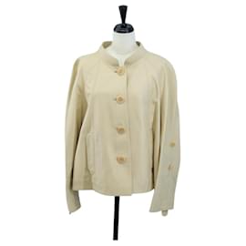 LOEWE Jacket Leather Beige Auth bs36688M Beige