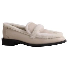 Mocasines Stuart Weitzman de piel ecru Crudo