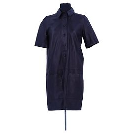 Burberry Lederkleid schwarz Schwarz
