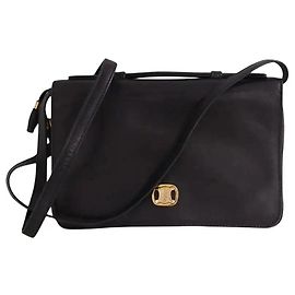 Céline Messenger Triomphe Mini Borsa Nera in Pelle Nero