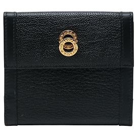 Bulgari Bvlgari Doppio Tondo Tri-fold Wallet Black