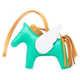 Hermès Pingente de bolsa Hermes Rodeo PM Pegasus Marrom Azul Verde