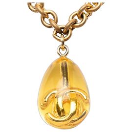 Collana con pendente a catena lunga Chanel Coco Mark D'oro