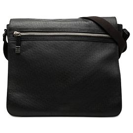 Christian Dior Dior Homme Schultertasche aus schwarzem Leder Schwarz