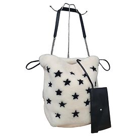 Saint Laurent YSL Borsa Hobo Shearling Nero Bianco