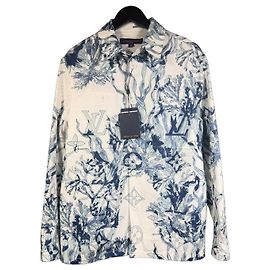 Louis Vuitton Camisa Overshirt Monogram Floral Blanc Bleu FW23 Branco Azul