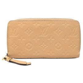 Louis Vuitton Monogram Empreinte Zippy Wallet Beige