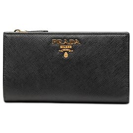 Portefeuille pliable Prada 1ML009 Noir Rose