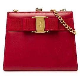 Borsa a Spalla Vara Chain Salvatore Ferragamo Rosso
