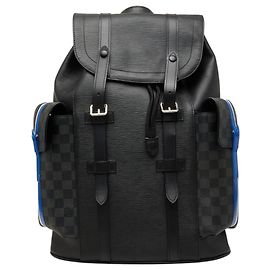 Sac à dos Louis Vuitton Epi Damier Graphite Christopher PM Noir Bleu