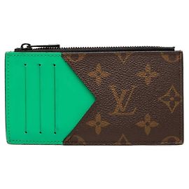 Louis Vuitton Monogram Macassar Kartenetui Braun Grün