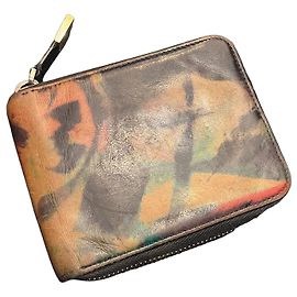 Christian Dior Dior Homme Jackson Pollock Camo Leather Compact Wallet Brown Black Multiple colors