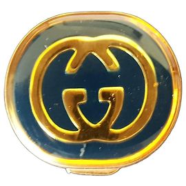 Écrin à bague Gucci GG Doré Bleu foncé Bijouterie dorée