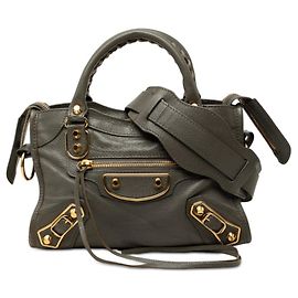 Bolsa Balenciaga Classic Metal Edge Mini City Marrom