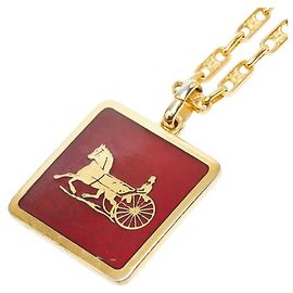 Céline Collier pendentif Celine Macadam Carriage Rouge Doré