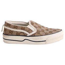 Baskets Gucci marron en tissu taille 36 Marron