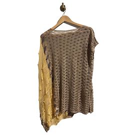 Poncho Missoni bege e amarelo de viscose e algodão Bege