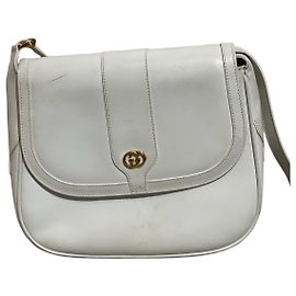Borsa a tracolla Gucci in pelle bianca con logo GG Bianco