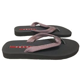 Prada Flip Flops Grey Cloth Size 35 Grey