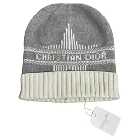 Dior Grey Wool and Cashmere Beanie Hat Grey