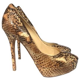 Escarpines Jimmy Choo python T.35,5 Beige