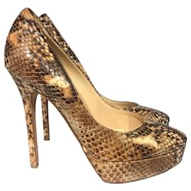 Décolleté Jimmy Choo python T.35,5 Beige