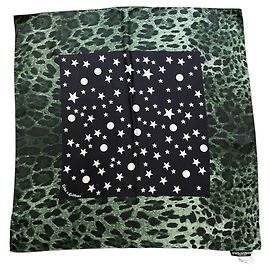 Lenço Dolce & Gabbana leopardo verde Verde