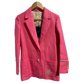 DMN Pink Cotton Linen Blazer Pink