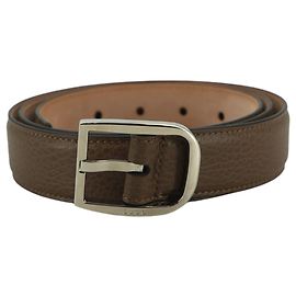 Gucci Brauner Ledergürtel Größe Silver Metal Buckle 95/38 Braun